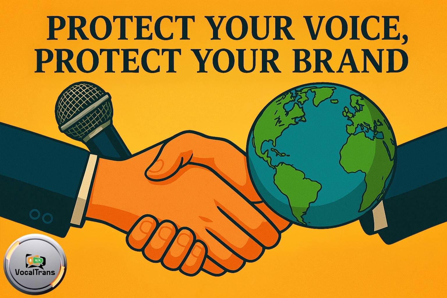 Global Handshake Symbolizing Brand Protection Through Localized Voice
